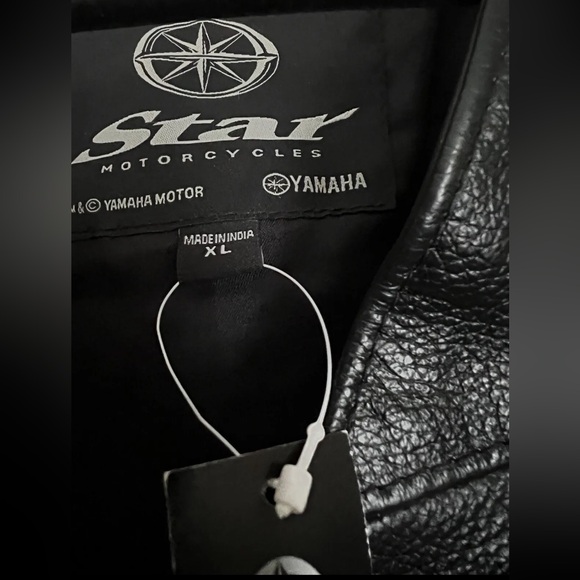 Yamaha Star Motorcycle Women’s XL Black Leather Vest Moto Jacket Tops - Picture 2 of 5